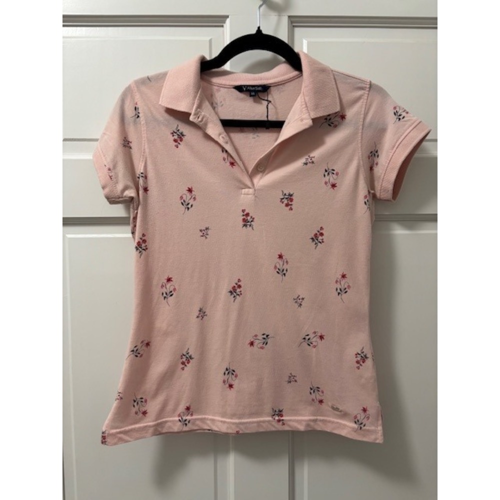 Allen Solly XS Pink Floral Polo Shirt Short Sleeve Casual Top